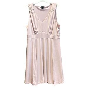 Torrid Stretchy Lined V-Neck Baby Pink blush Above The Knee Midi Dress SZ 2X